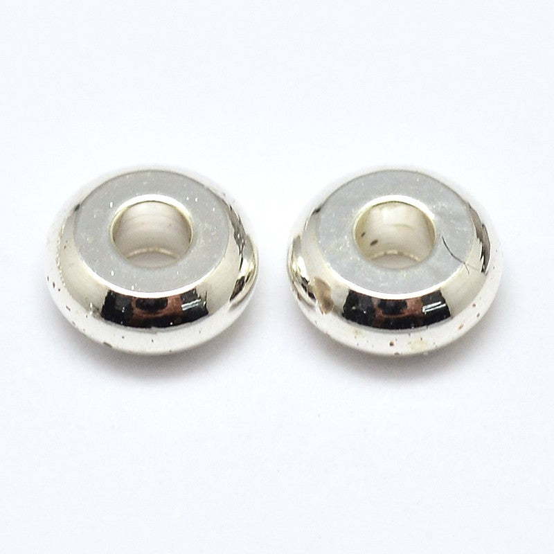 Flat Round Spacer Silver 5mm 5g | Alberta Bead Store