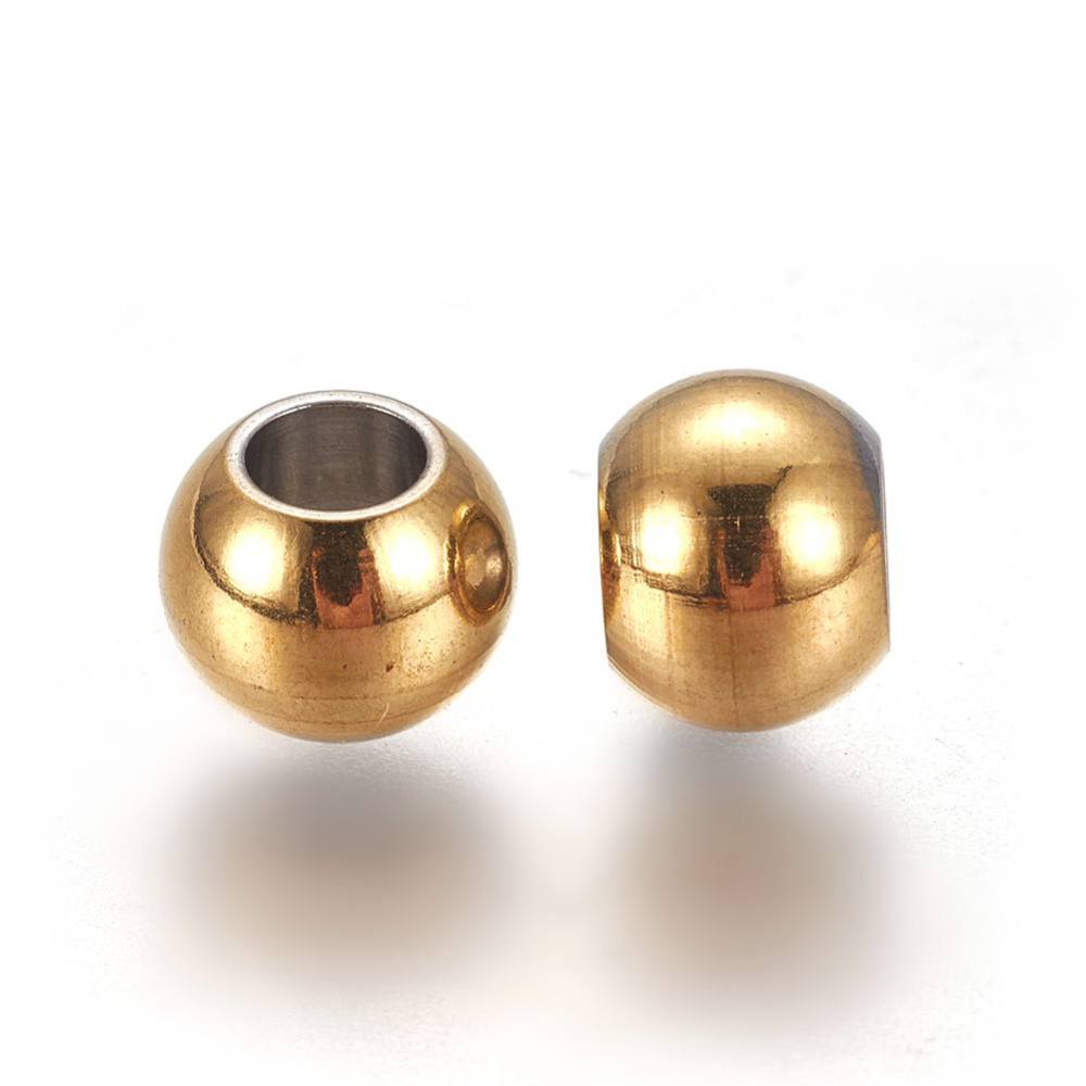 Connector Bead 304SS Golden Round 20pc | Alberta Bead Store