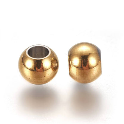 Connector Bead 304SS Golden Round 20pc | Alberta Bead Store