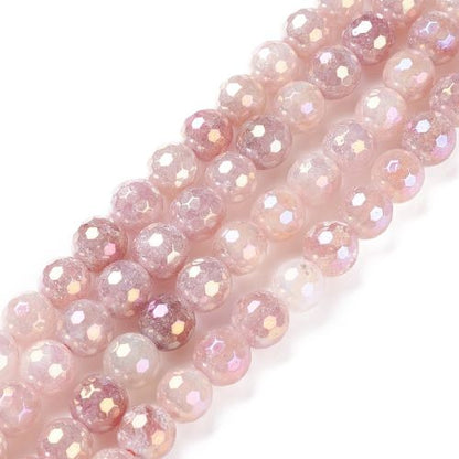 Strawberry Quartz Electroplated Faceted Gemstone Beads - Crystals and Sun Signs