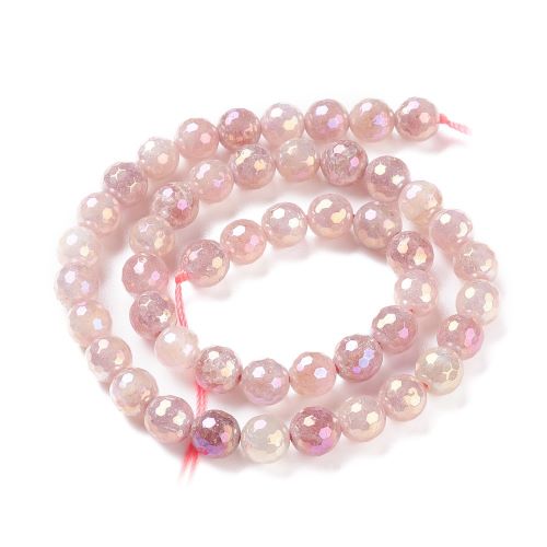 Strawberry Quartz Electroplated Faceted Gemstone Beads - Crystals and Sun Signs