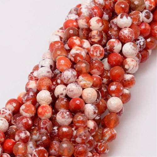 Fire Crackle Agate Orange Gemstone Bead - Crystals and Sun Signs