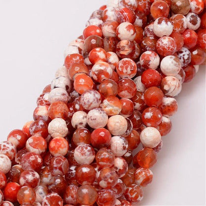 Fire Crackle Agate Orange Gemstone Bead - Crystals and Sun Signs