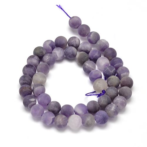 Amethyst Frosted Gemstone Bead - Crystals and Sun Signs