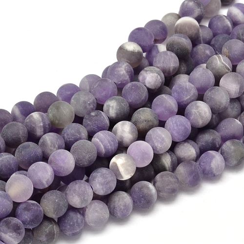 Amethyst Frosted Gemstone Bead - Crystals and Sun Signs