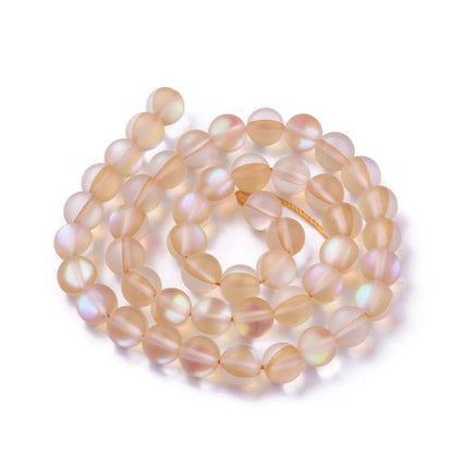 Peach Holographic Glass Bead Frosted 