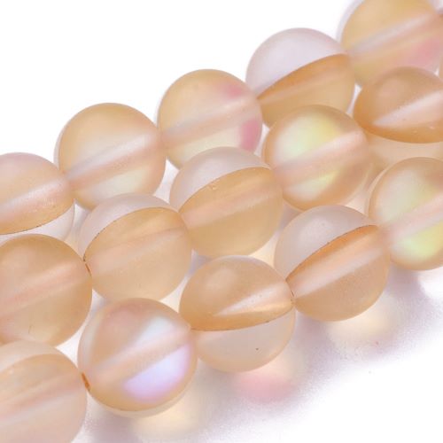 Peach Holographic Glass Bead Frosted 