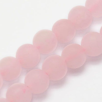 Rose Quartz Frosted Gemstone Bead - Crystals and Sun Signs