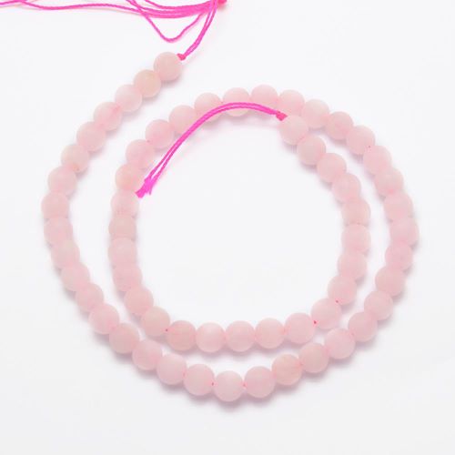 Rose Quartz Frosted Gemstone Bead - Crystals and Sun Signs