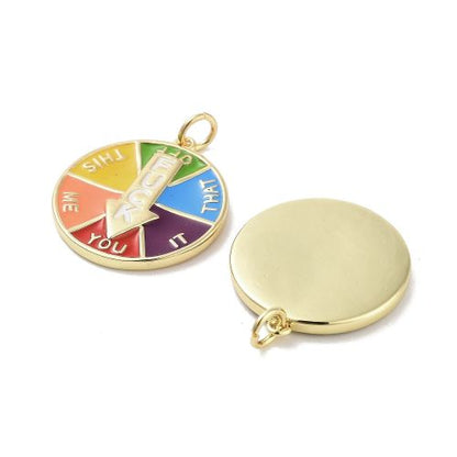 Enamel Charm 18k Plated Fuck Spinner 1pc 