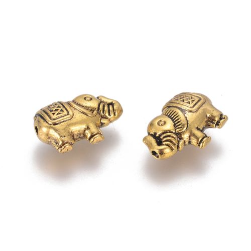 Tibetan Style Alloy Bead Elephant Antique Golden 20pcs | Alberta Bead Store