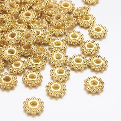 Spacer Bead Flower/Daisy Golden 6.5mm 25g 