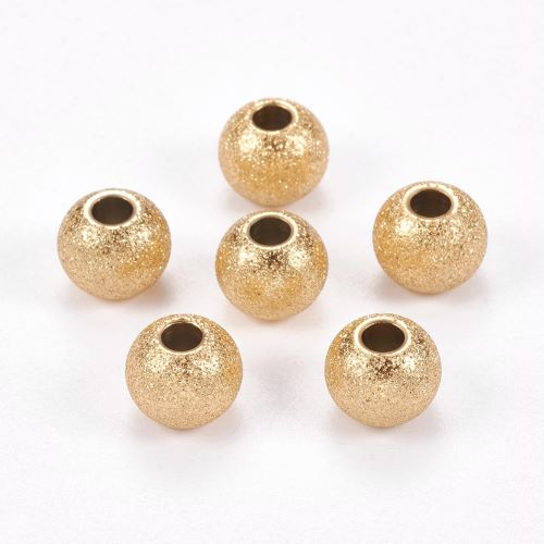 Connector Bead Ion Plated 304 Stainless Steel Textured Gold 8x6.5mm 10pc - Crystals and Sun Signs