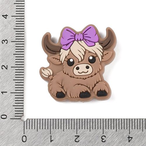 Silicone Bead Highland Cow with Bow 