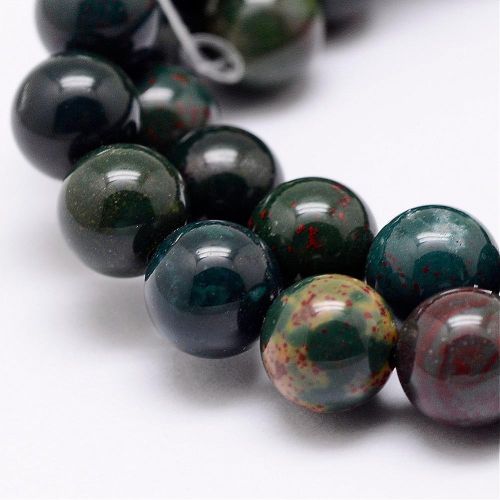 Indian Bloodstone Gemstone Beads - All Sizes | Crystals and Sun Signs Co