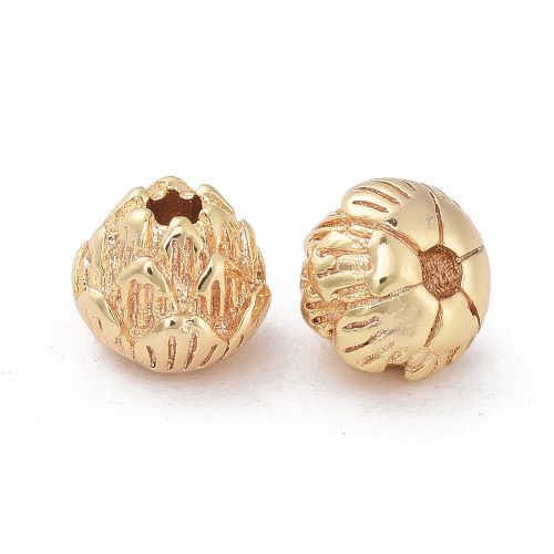 Spacer Bead Lotus Flower 18K Gold Plated 5pc | Alberta Bead Store