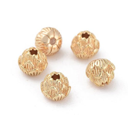 Spacer Bead Lotus Flower 18K Gold Plated 5pc | Alberta Bead Store