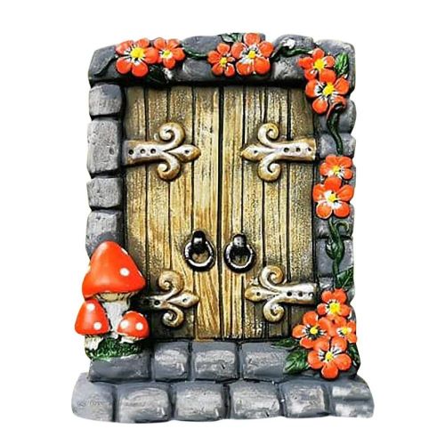 Garden Fairy Door Square with Mushrooms 1pc | Alberta Bead Store