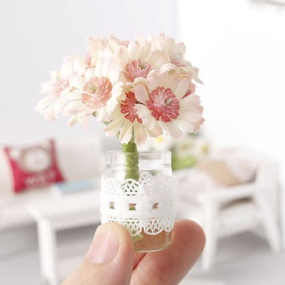 Miniature Artificial Carnation Flowers in vase 1pc 