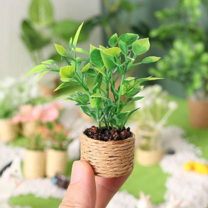 Miniature Artificial Plant in Wicker Basket 1pc | Alberta Bead Store