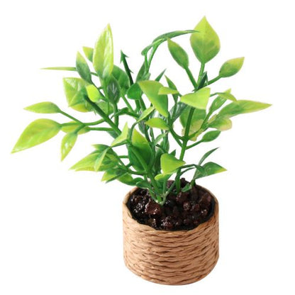 Miniature Artificial Plant in Wicker Basket 1pc | Alberta Bead Store