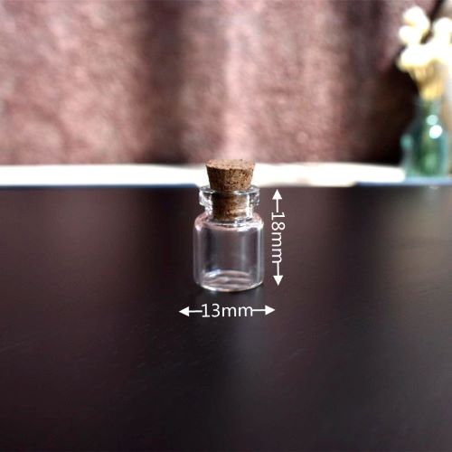 Miniature Wishing Bottle Column Shape 5pcs 