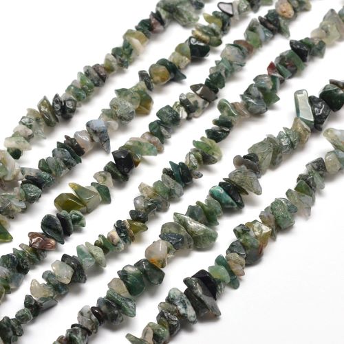 Moss Agate Gemstone Chip Beads 