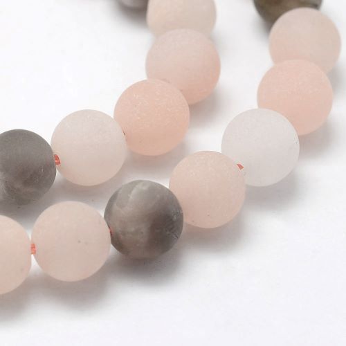 Natural Moonstone Frosted Gemstone Beads 