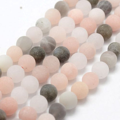 Natural Moonstone Frosted Gemstone Beads 