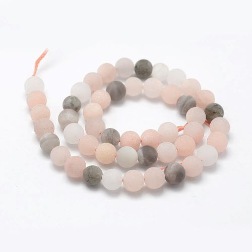 Natural Moonstone Frosted Gemstone Beads 