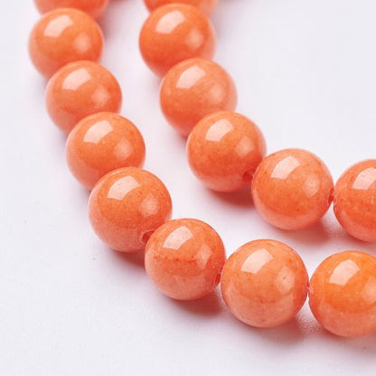 Mashan Orange Jade Gemstone Beads 