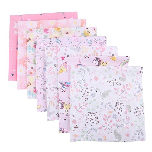 Printed Cotton Fabric Square Pink 10x10 7pcs/set | Alberta Bead Store