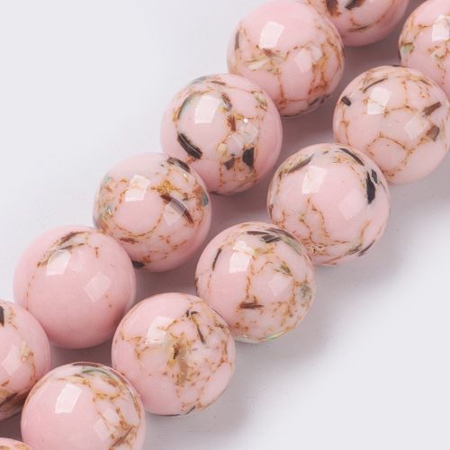 Pink Abalone Shell Assembled Turquoise Gemstone Bead 