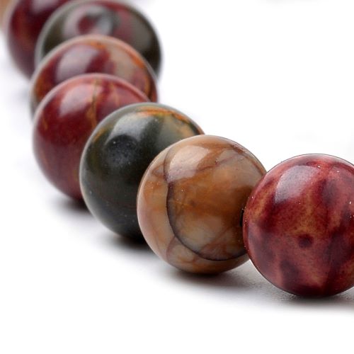 Polychrome Jasper Gemstone Bead - Crystals and Sun Signs