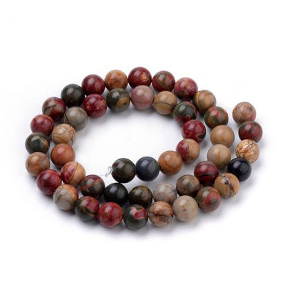 Polychrome Jasper Gemstone Bead - Crystals and Sun Signs