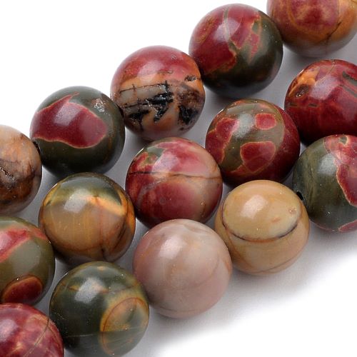 Polychrome Jasper Gemstone Bead - Crystals and Sun Signs