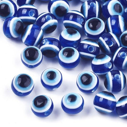 Evil Eye Resin Bead 8mm 20pcs 