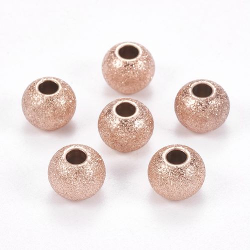 Connector Bead Ion Plated 304 Stainless Steel Textured Rose Gold 8x6.5mm 10pc - Crystals and Sun Signs