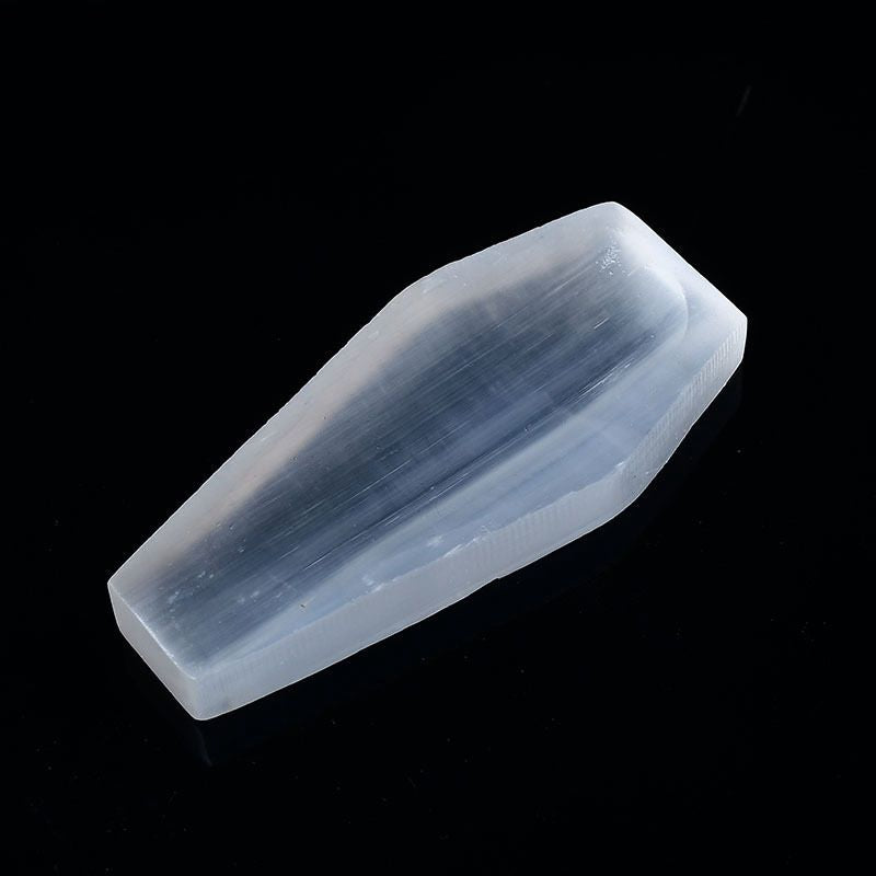 Selenite Coffin Shaped Bowl - Crystals and Sun Signs