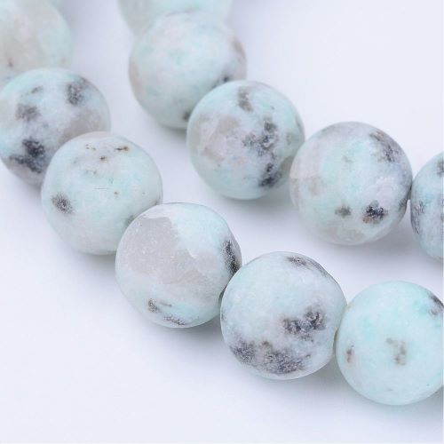 Sesame Jasper Frosted Gemstone Bead - Crystals and Sun Signs