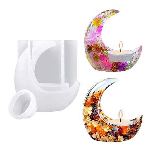 3D Crescent Moon Tealight Silicone Mold | Alberta Bead Store