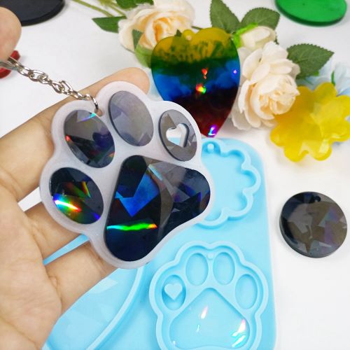 Holographic Mixed Shape Silicone Mold Keychain 1pc | Alberta Bead Store