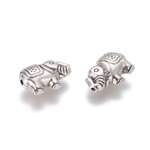 Tibetan Style Alloy Bead Elephant Antique Silver 20pcs | Alberta Bead Store