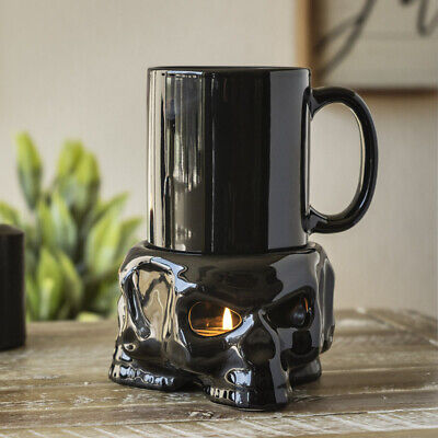 Skull Cauldron Tea Light Mug Warmer W/Mug 