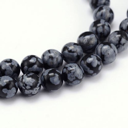 Snowflake Obsidian Gemstone Bead - Crystals and Sun Signs