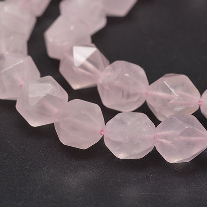 Rose Quartz Star Cut Gemstone Bead 