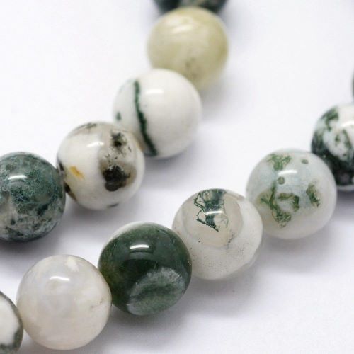 Green Tree Agate Gemstone Bead 