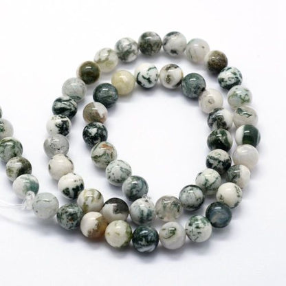 Green Tree Agate Gemstone Bead 