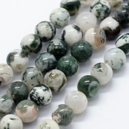 Green Tree Agate Gemstone Bead 