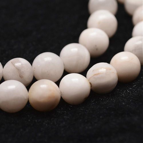 White Crazy Lace Agate Gemstone Bead - Crystals and Sun Signs